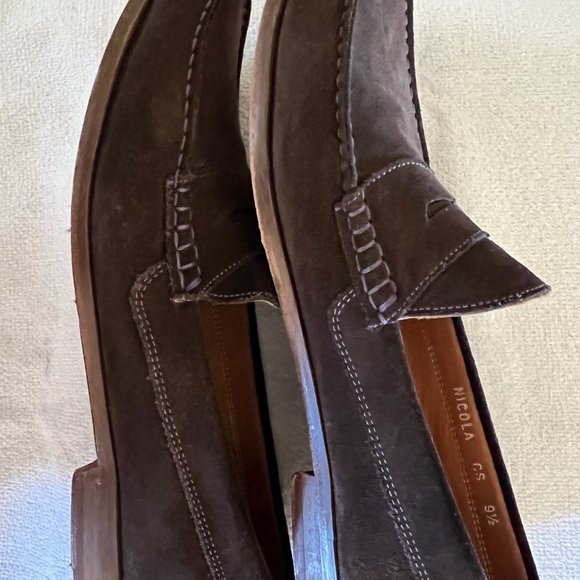 Donald J. Pliner Chocolate Suede Loafer with Wonderful Stitching 9.5 main image 4